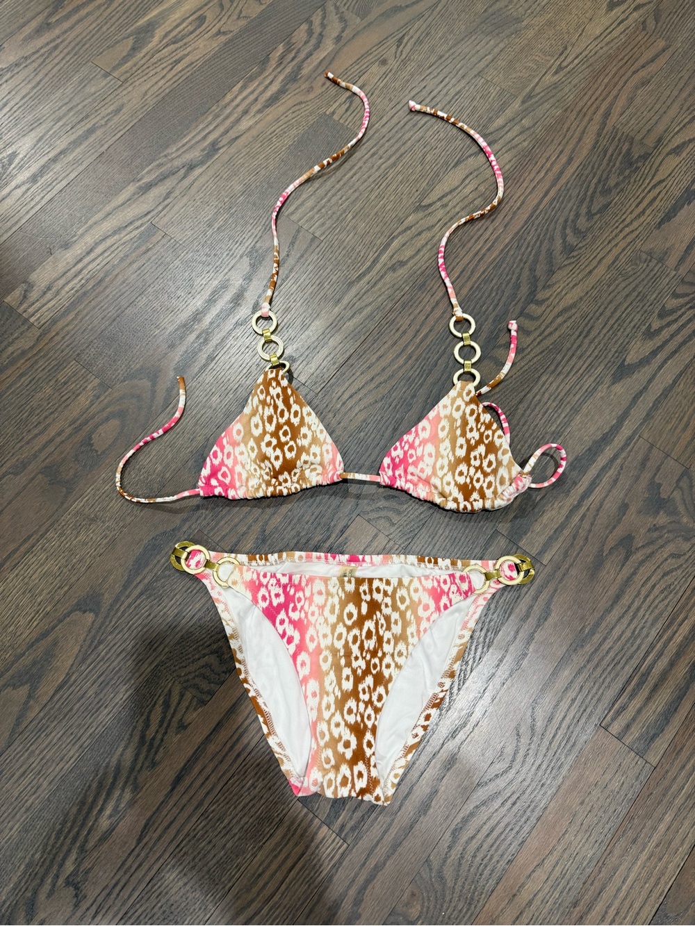 Victoria's Secret Pink, Brown & White Leopard Print Bikini